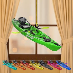 Personalized Kayak Ornament, Lake Kayaking Board Decor, Unique Water Sports Enthusiast Gift, Custom Kayaking Christmas Ornament
