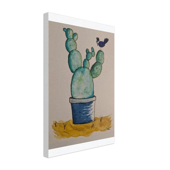 Mein Kaktus Hat Einen Vogel by Susuthefish - Canvas - Etsy Australia