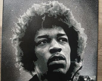 Origineel schilderij van 11 x 14 op canvas. Jimi Hendrix.