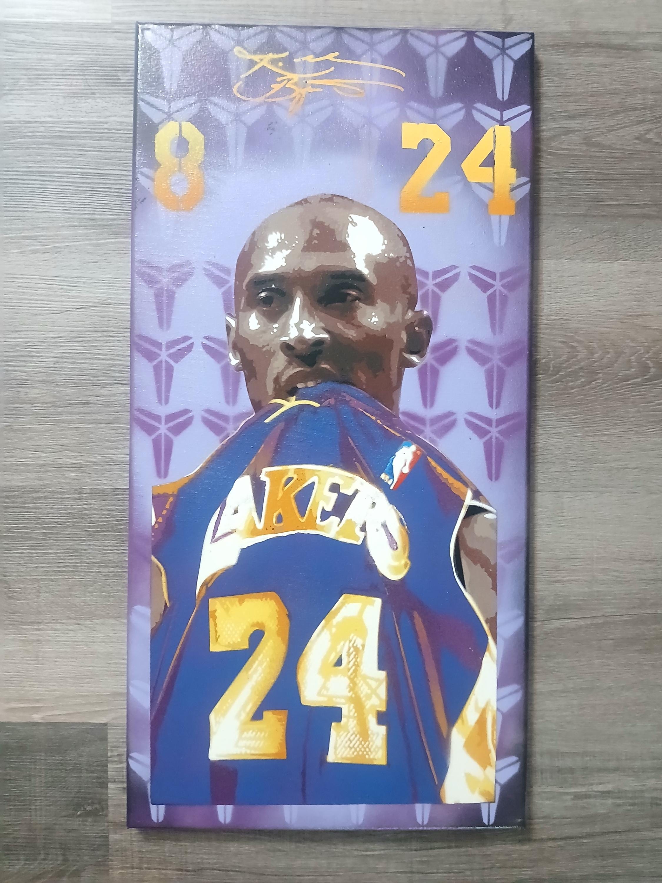 Kobe Bryant ORIGINAL Painting On 12x24 Canvas