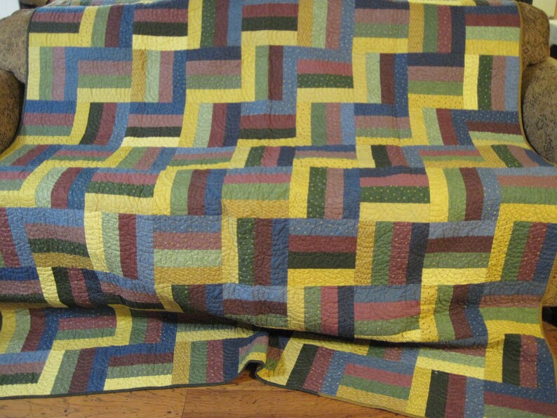 Multicolored Quilt, Gold Quilt, Gender Neutral Quilt, Handmade Quilt
