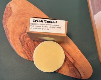 Barra de champú Irish Tweed Tallow: sin colorantes ni fragancias artificiales