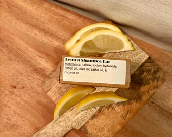 Barra de champú de sebo de limón: sin colorantes ni fragancias artificiales