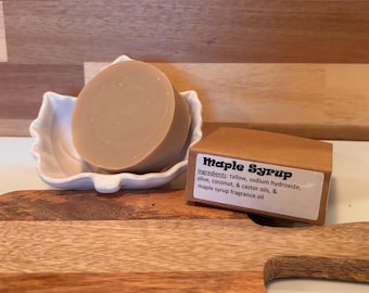 Barra de champú de sebo y jarabe de arce: sin colorantes ni fragancias artificiales