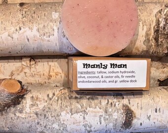 Barra de champú Manly Man: sin colorantes ni fragancias artificiales
