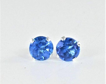 Boucles d'oreilles en argent sterling avec topaze bleu glacier 4 mm, 65 carats, pierres précieuses