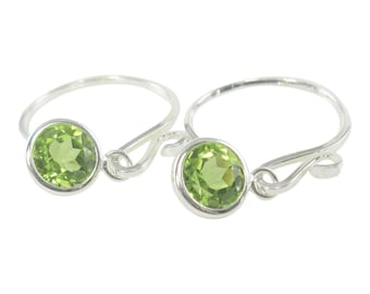 Peridot 6mm 2ctw Dangle Sterling Silver Earrings Natural Untreated