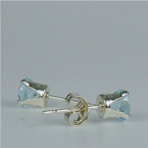 Sky Blue Topaz 5mm 1.40ctw Sterling Siver Stud Earrings image 4