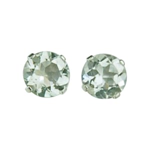Prasiolite Green Amethyst 6mm 1.50ctw Sterling Silver Stud Earrings