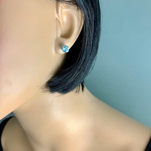 Sky Blue Topaz 6mm 2ctw Sterling Silver Stud Earrings image 6