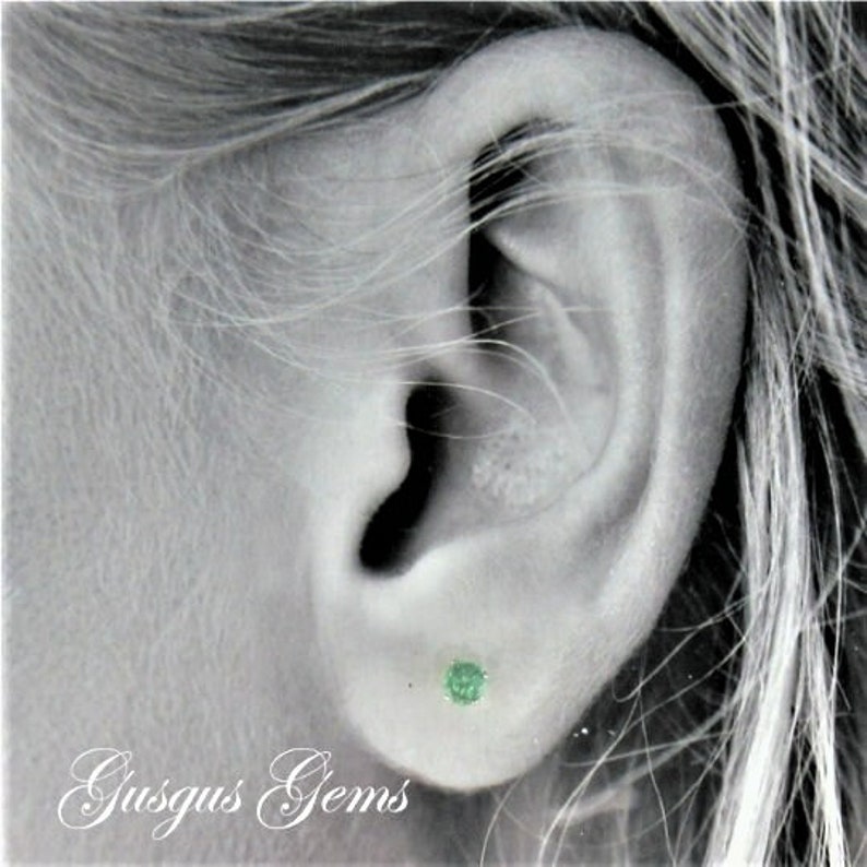 Mint Green Kyanite 4mm .60ctw Sterling Silver Stud Earrings Natural Untreated image 5