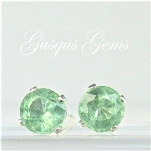 Mint Green Kyanite 4mm .60ctw Sterling Silver Stud Earrings Natural Untreated image 2