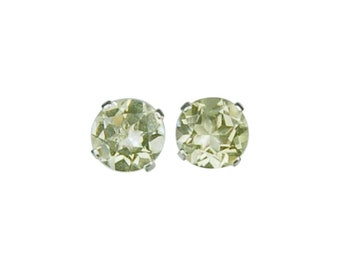 Lemon Quartz 6mm 1.45ctw Sterling Silver Stud Earrings