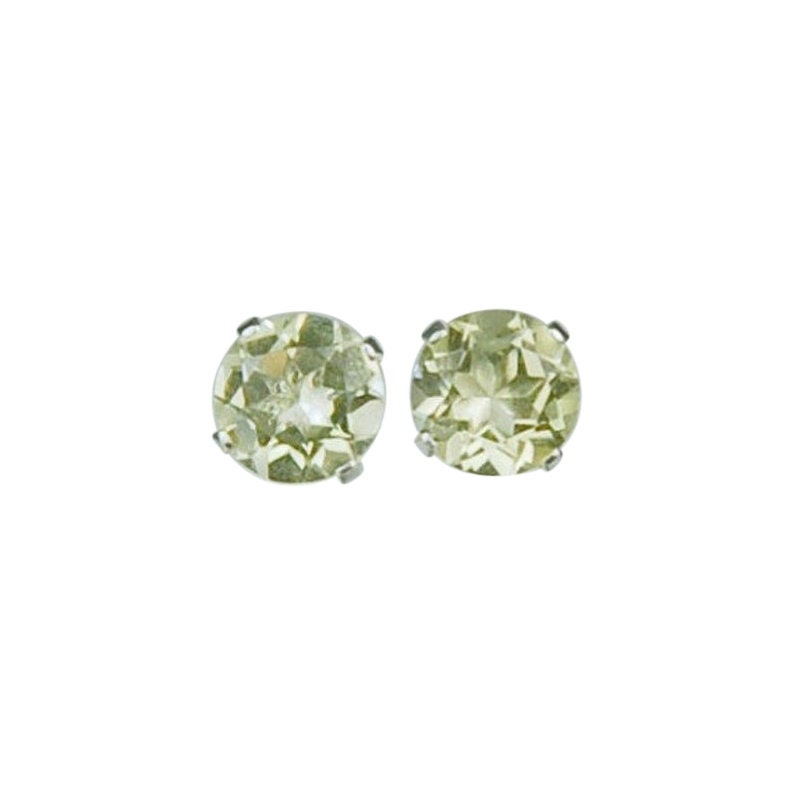 Lemon Quartz 6mm 1.45ctw Sterling Silver Stud Earrings image 1