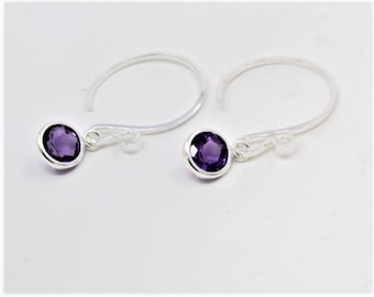 Amethyst African 6mm 1.50ctw Sterling Silver Dangle Drop Earrings