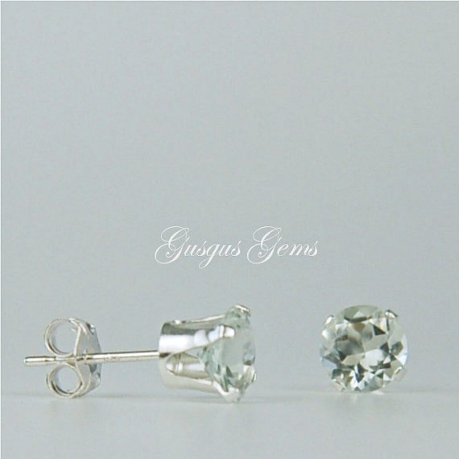 Prasiolite Green Amethyst Stud Earrings 6mm Round 1.50ctw Etsy