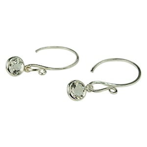 White Topaz 6mm 2ctw Sterling Silver Dangle Earrings