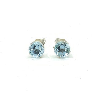 Sky Blue Topaz 6mm 2ctw Sterling Silver Stud Earrings image 9