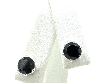 Black Spinel 7mm 3.35ctw Sterling Silver Natural Untreated