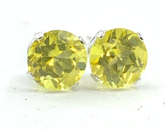 Canary Yellow Topaz 6mm 2.10ctw Sterling Silver Stud Earrings