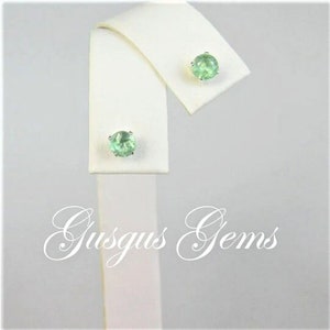 Mint Green Kyanite 4mm .60ctw Sterling Silver Stud Earrings Natural Untreated image 4