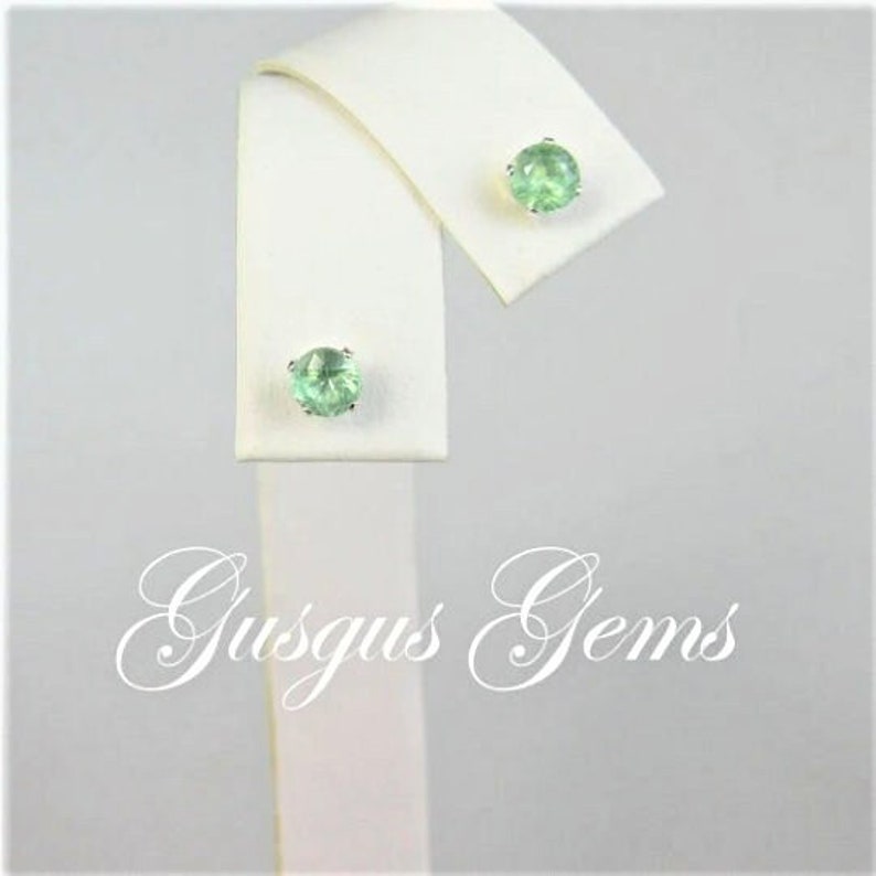 Mint Green Kyanite 4mm .60ctw Sterling Silver Stud Earrings Natural Untreated image 4