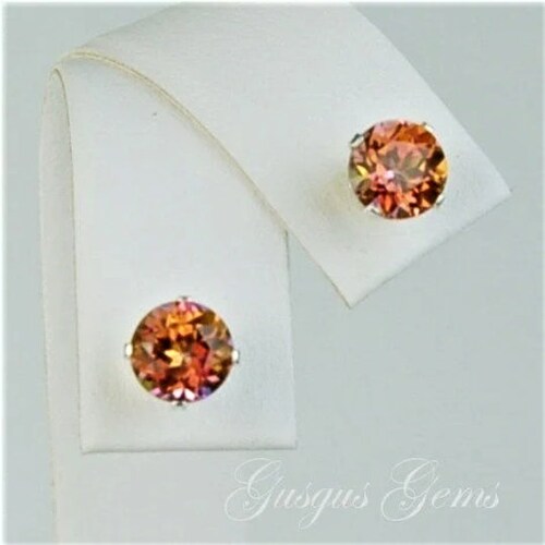 Buying Mystic Topaz Orange Pink 6mm 2ctw Sterling Silver Stud Earrings