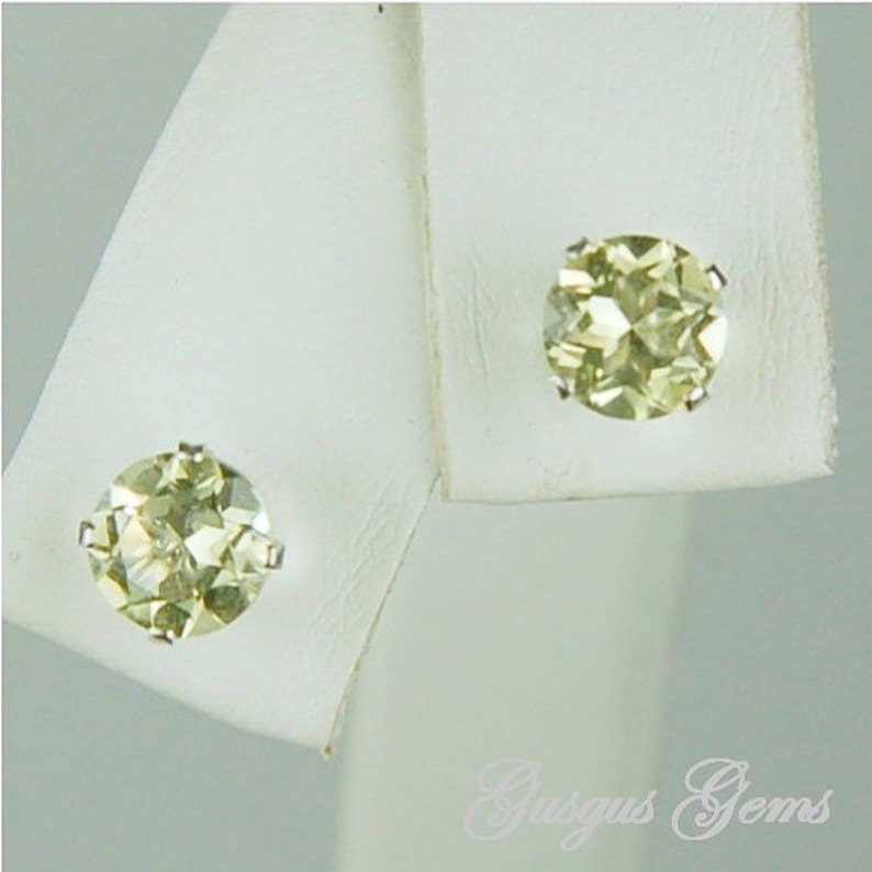 Lemon Quartz 6mm 1.45ctw Sterling Silver Stud Earrings image 2