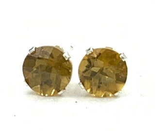 Whiskey Quartz 6mm 1.55ctw Sterling Silver Stud Earrings