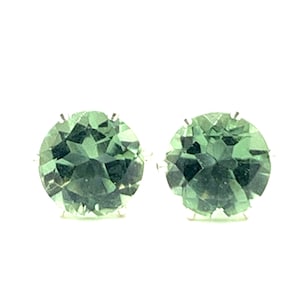 Prasiolite Green Amethyst Deep Sage 8mm 5.50ctw Sterling Silver Stud Earrings