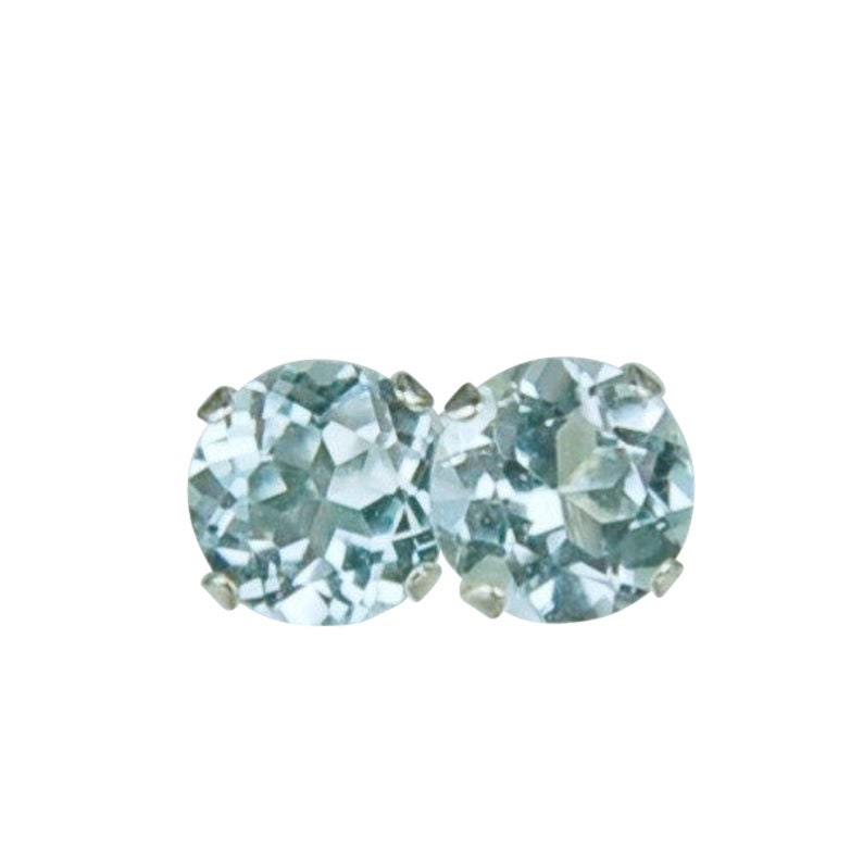 Sky Blue Topaz 5mm 1.40ctw Sterling Siver Stud Earrings image 1