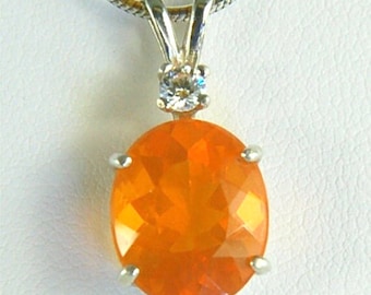 Brazilian Fire Opal 12x10mml 3.30ct Sterling Silver Necklace Pendant