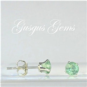 Mint Green Kyanite 4mm .60ctw Sterling Silver Stud Earrings Natural Untreated image 3