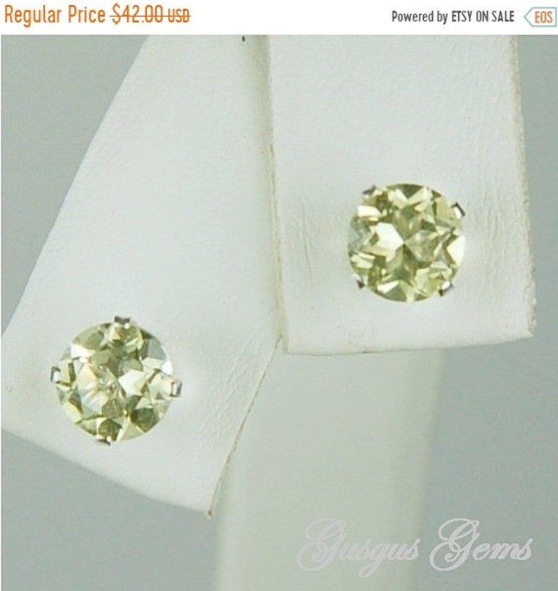 Lemon Quartz 6mm 1.45ctw Sterling Silver Stud Earrings image 3