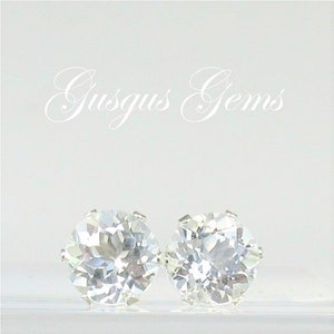 White Topaz 7mm 3.50ctw Sterling Silver Stud Earrings image 4