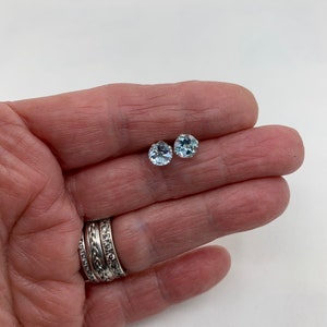 Sky Blue Topaz 6mm 2ctw Sterling Silver Stud Earrings image 5