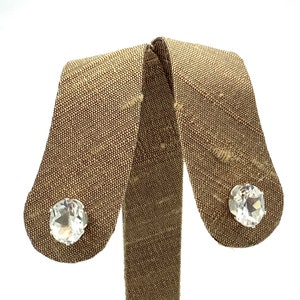 White Topaz 9x7mm 3.90ctw Sterling Silver Stud Earrings