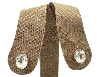 Clous d'oreilles en argent sterling avec topaze blanche 9 x 7 mm 3,90 carats