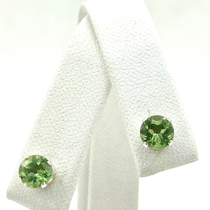 Green Apatite 6mm 1.70ctw Sterling Silver Stud Earrings
