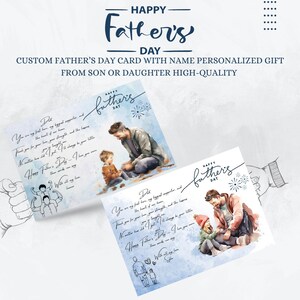 Individuelle Vatertagskarte mit Namen | Personalisiertes Geschenk vom Sohn oder der Tochter | Karte „Bester Papa aller Zeiten“ | Hochwertige matte Postkarte | Physische Karte