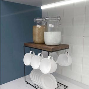 Cup Rack Coffee Corner Cup Hanger Counter Top Kitchen Home Gift