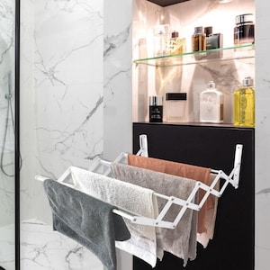Wall Mounted Accordion Drying Rack White (SIZE OPTIONS AVAILABLE )