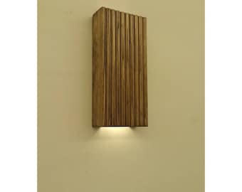 Wooden Decorative LED Battery Operated Sconce Wall Balcony Entrance Accessory Hotel Cafe Villa Bohemian Rustic Decor