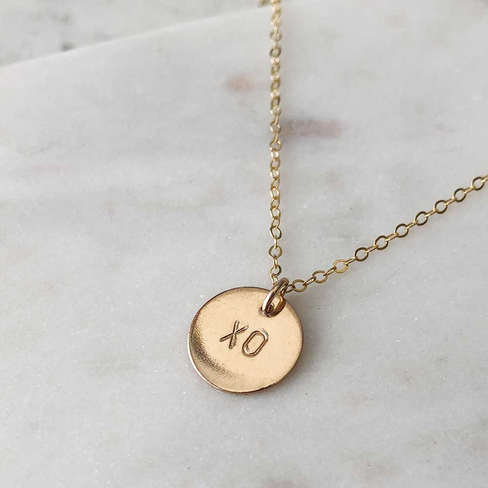 XO Pendant Necklace 14K Goldfill / Sterling Silver Etsy