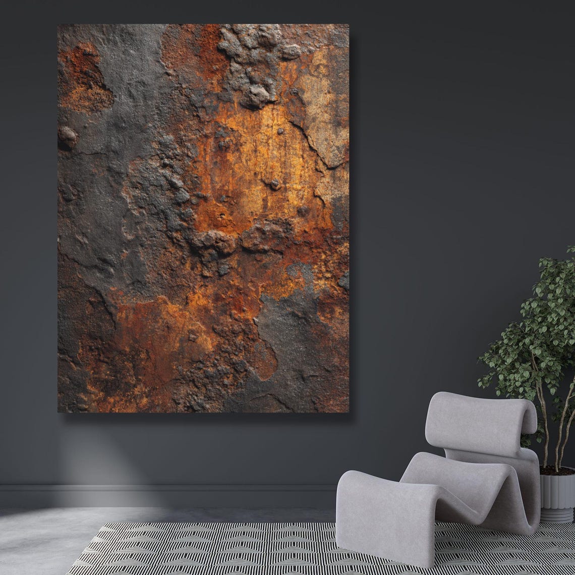 Rust Texture Canvas Art | Industrial Rust Decor | Textured Canvas Wall ...