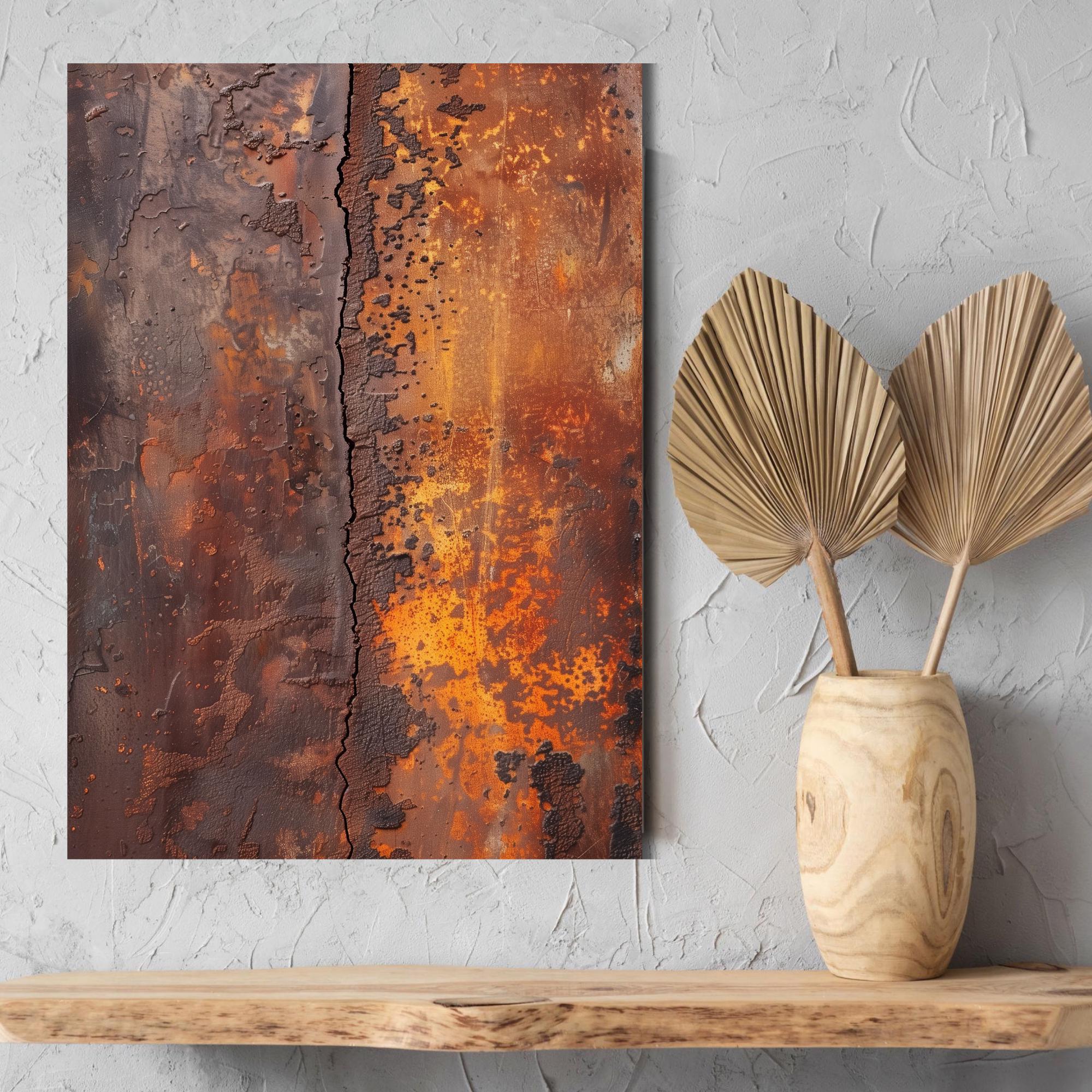 Rust Texture Canvas Wall Art | Dark Textured Canvas | Moody