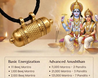 Shri Lakshmi Narayan | Ashtdhatu & Pure Silver Kavach | Vedic Protection Amulet