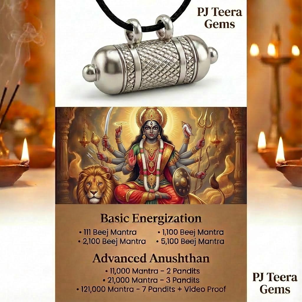 Durga Raksha Kavach Pendant | Ashtdhatu, Silver Energized Vedic ...