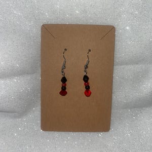 black and red beaded earrings