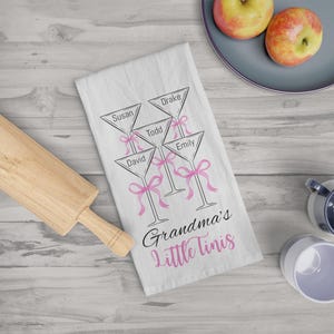 Personalisierte Geschirrtücher für Oma, individuelle Küchendekoration Geschenk für Muttertag, einzigartiges Geschenk für Großeltern, Familie personalisiertes Geschenk Mama